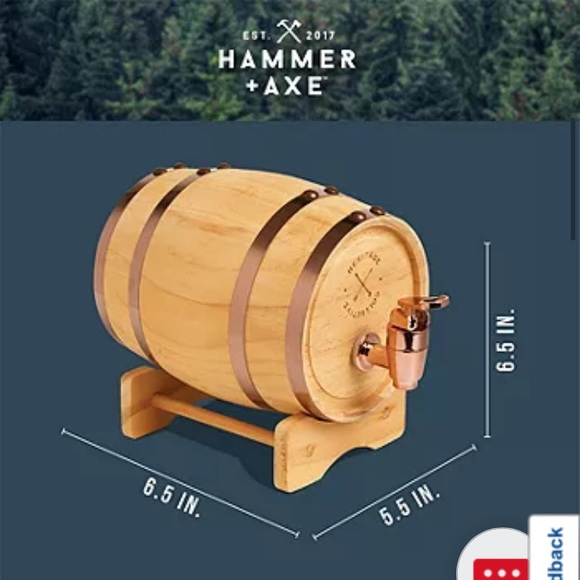 NWT Hammer + Axe Wood Whiskey Barrel 800 ml - Picture 6 of 8